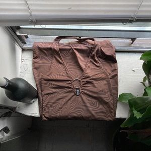 Brown halter dress